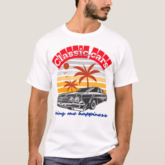 Lowrider klassieke auto Chevrolet Impala T-shirt (Voorkant)