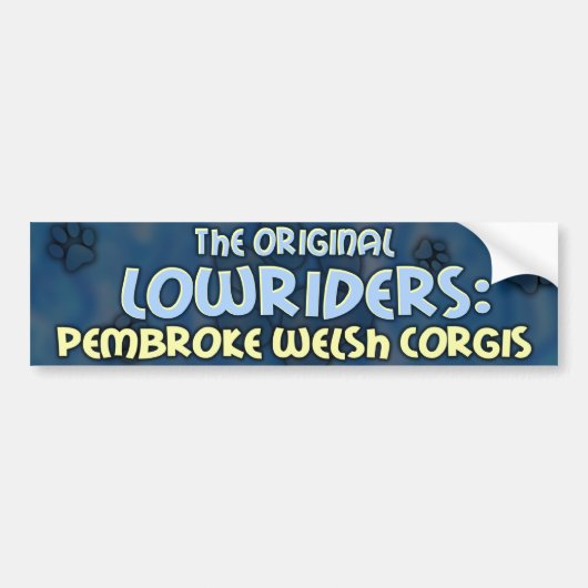 Lowrider Pembroke Welsh Corgi Bumpersticker (Voorkant)