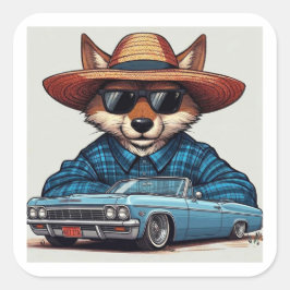 Lowrider Vos Vierkante Sticker