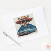 Lowrider Vos Vierkante Sticker (Envelop)