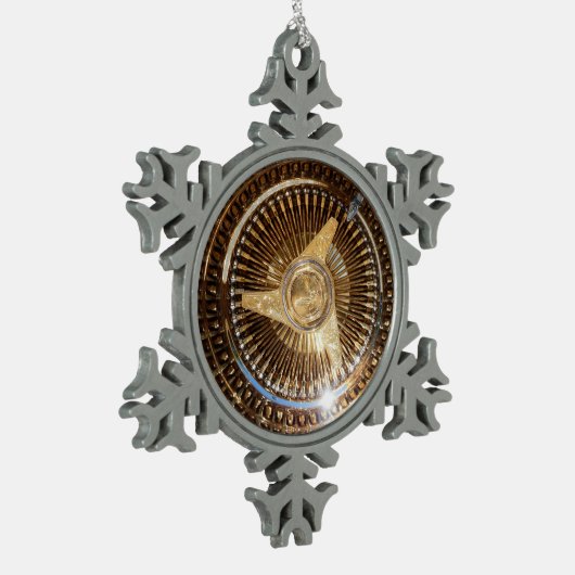 Lowrider Wire Wheels Snowflake Framed Ornament (Links)