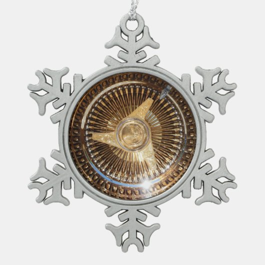 Lowrider Wire Wheels Snowflake Framed Ornament (Voorkant)