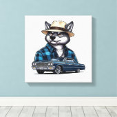 Lowrider Wolf Canvas Afdruk (Insitu (Houten vloer))
