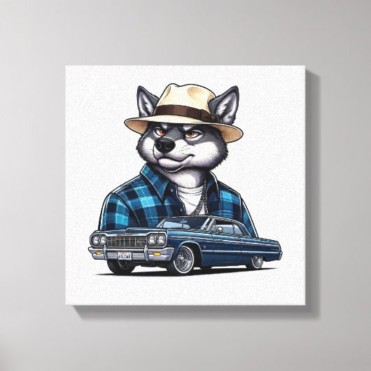Lowrider Wolf Canvas Afdruk (Voorkant)