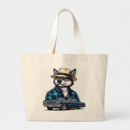 Lowrider Wolf Grote Tote Bag