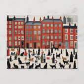 Lowry Style Cat Briefkaart (Voorkant)