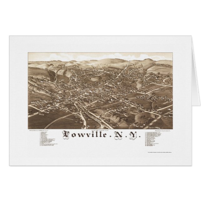 Lowville, NY Panoramic Map - 1885 (Voorkant Horizontaal)