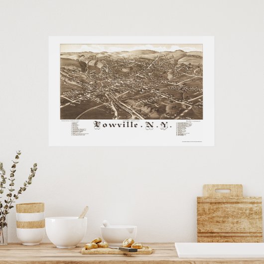 Lowville, NY Panoramic Map - 1885 Poster (Keuken)