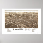 Lowville, NY Panoramic Map - 1885 Poster (Voorkant)