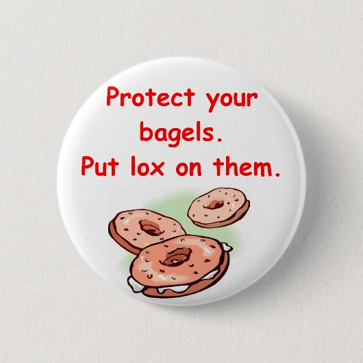 lox en bagels ronde button 5,7 cm (Voorkant)