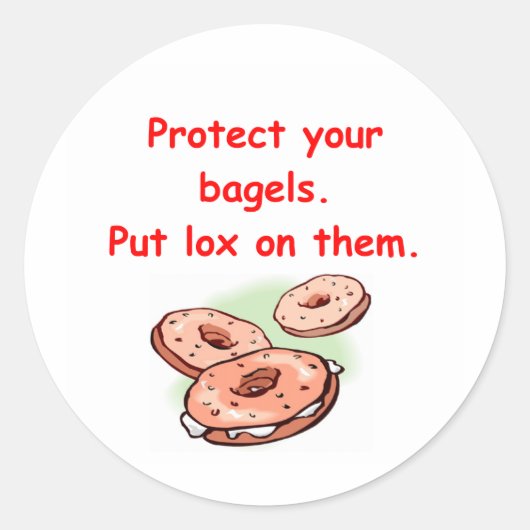 lox en bagels ronde sticker (Voorkant)