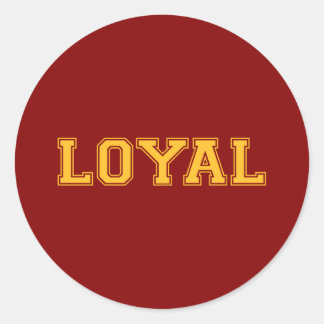 LOYAAL in Team Kleuren Maroon Rood en Goud Ronde Sticker