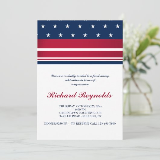 Loyal American Patriotic Invitation Kaart (Staand voorkant)
