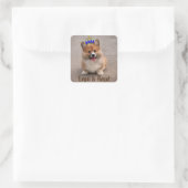 Loyal and Royal Corgi Puppy Vierkante Sticker (Tas)