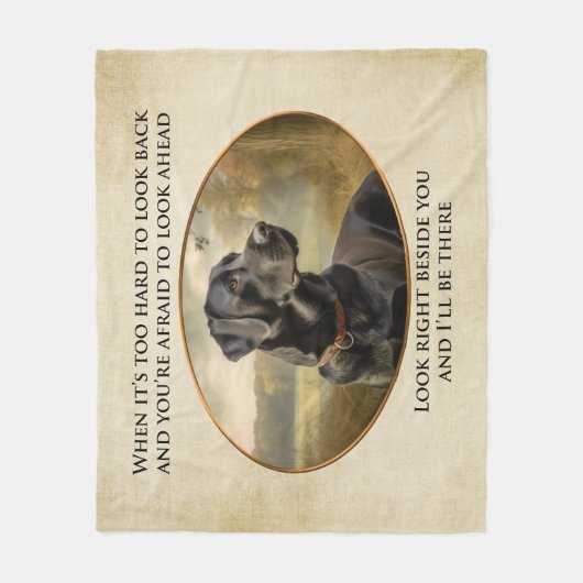 Loyal Black Lab Fleece Deken (Voorkant)