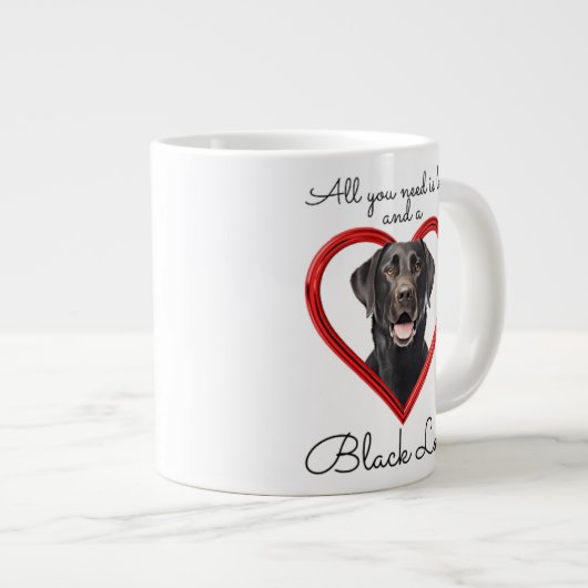 Loyal Black Lab Grote Koffiekop (Voorkant rechts)