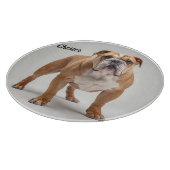 Loyal Bulldog Personalized Round Glass Cutting Boa Snijplank (Hoek)