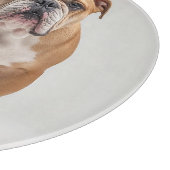 Loyal Bulldog Personalized Round Glass Cutting Boa Snijplank (Hoek)