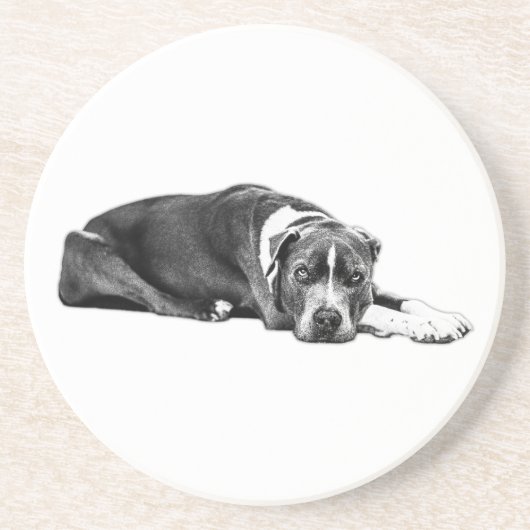 Loyal Companion Pitbull Mix Art Onderzetter (Voorkant)
