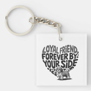 Loyal Friend Dog Companion Heart Design Sleutelhanger