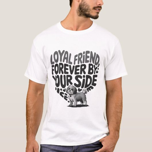 Loyal Friend Dog Companion Heart Design T-shirt (Voorkant)