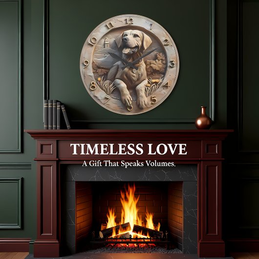 Loyal Labrador Sculpted Stone Style Grote Klok