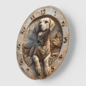 Loyal Labrador Sculpted Stone Style Grote Klok (Hoek)