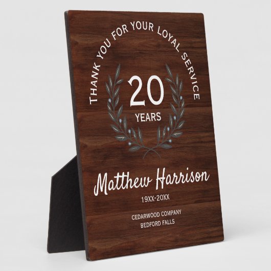 Loyal Long Service Appreciation Award. Personalize Fotoplaat (Zijkant)