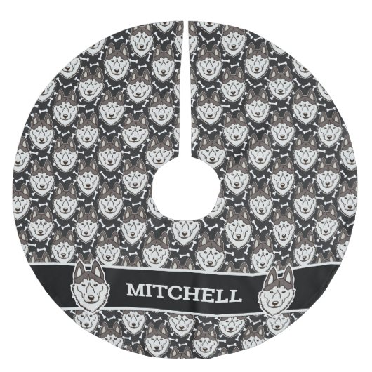 Loyal Siberian Husky Arctic Sled Dog Pet Puppy Kerstboom Rok (Voorkant)