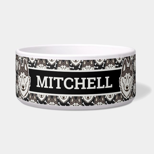 Loyal Siberian Husky Arctic Sled Dog Pet Puppy Voerbakje (Voorkant)