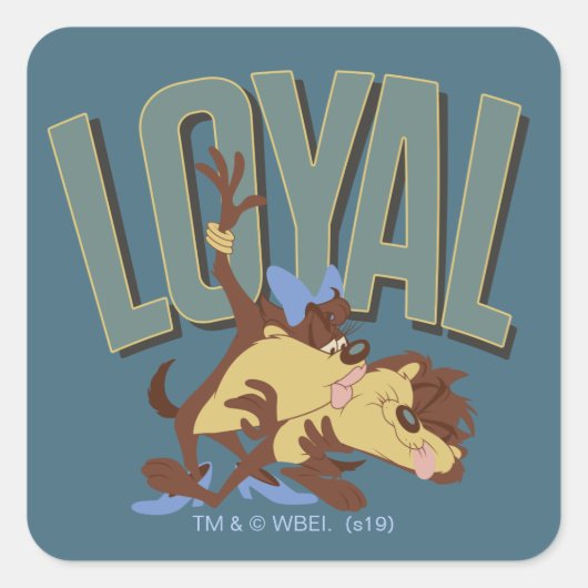Loyal Tasmanian She-Devil & TAZ™ Vierkante Sticker (Voorkant)