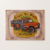 Loyal To Duty Fire Truck brandweerman puzzel Legpuzzel (Horizontaal)