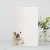 Loyal White Bulldog Lined Writing paper Briefpapier (Staand voorkant)