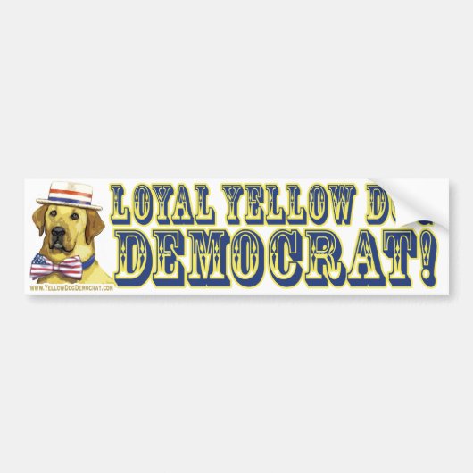 Loyal Yellow Dog Democraat Bumpersticker (Voorkant)