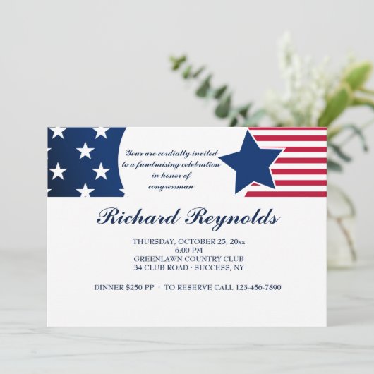 Loyale Amerikaanse Patriottische Uitnodiging (Staand voorkant)