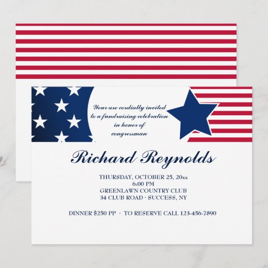 Loyale Amerikaanse Patriottische Uitnodiging (Voorkant / Achterkant)