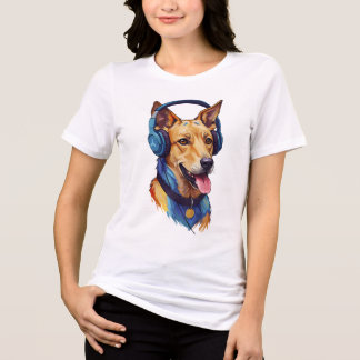 Loyale Beats – Abstracte Hond die naar Muziek luis Tri-Blend Shirt