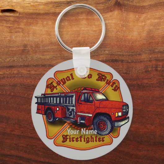 Loyale brandweerman sleutelhanger (Voorkant)