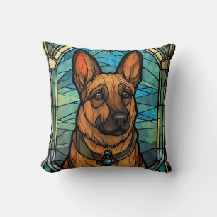Loyale Duitse Shepard Glas in lood Sierkussen
