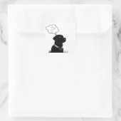 Loyale gedachten: gepersonaliseerde Black Lab-lapt Vierkante Sticker (Tas)