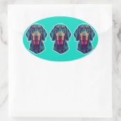 Loyale Gloed – Levendig Bluetick Coonhound Pop Art Ovale Sticker (Tas)