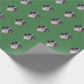 Loyale groene Sint Bernard illustratie Cadeaupapier (Hoek)