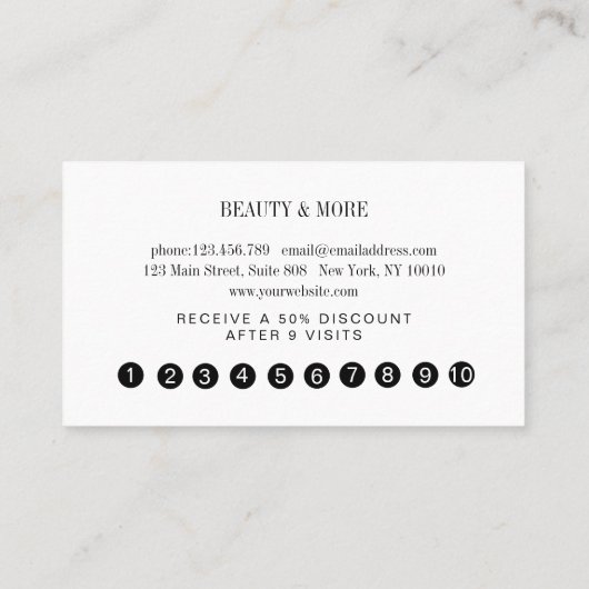 Loyalität 10 Nails Lashes Beauty Visitenkarte Visitekaartje (Achterkant)