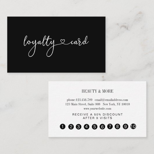 Loyalität 10 Nails Lashes Beauty Visitenkarte Visitekaartje (Voorkant / Achterkant)