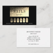 Loyalität 5 nagels kunstenaar Elegant goud Visitekaartje (Voorkant / Achterkant)