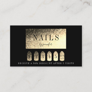 Loyalität 5 Nails Artist Elegant Gold Visitekaartje