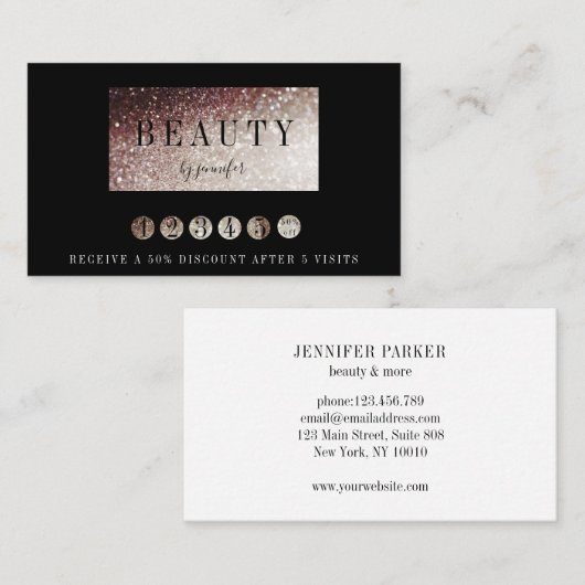 Loyalität 5 Nails Lashes Beauty Visitekaartje (Voorkant / Achterkant)