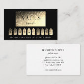 Loyalität 9 nagels kunstenaar Elegant goud Visitekaartje (Voorkant / Achterkant)