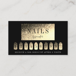 Loyalität 9 Nails Artist Elegant Gold Visitekaartje