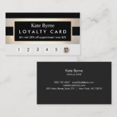 Loyaliteit 6 Bezoek Punch Gold en Black Stripe Klantenkaartje (Voorkant / Achterkant)